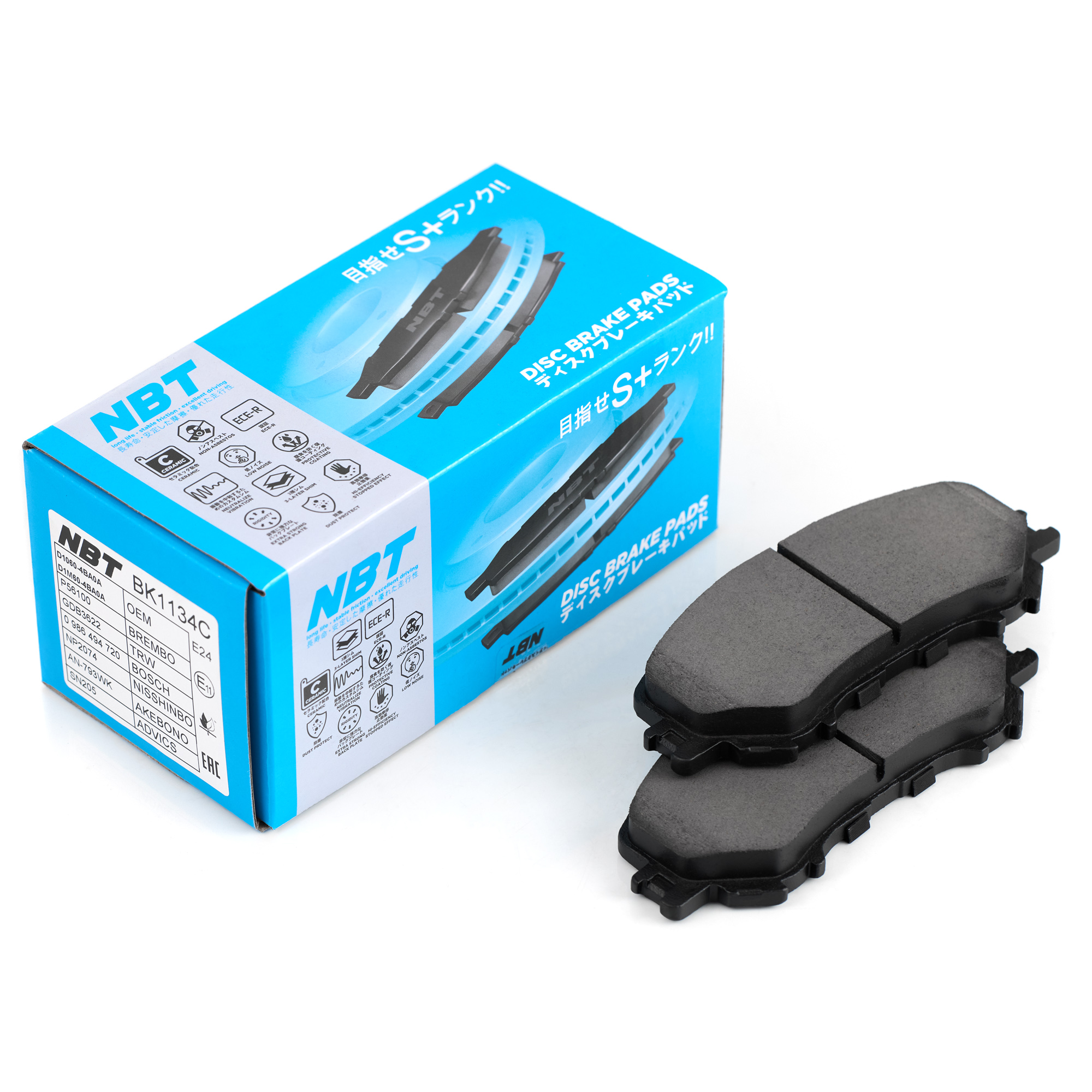 Колодки тормозные дисковые NBT BK1134C / SN205 / AN-793WK / NP2074 / 0 986 494 720 / SP1715 / 2206501 / GDB3622 / P56100 / GP01009 / D1339