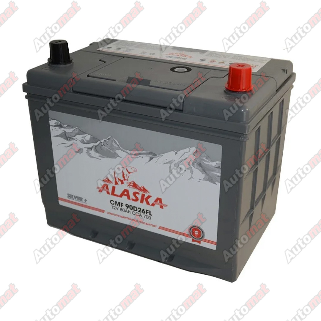 Аккумуляторная батарея ALASKA CMF 80 FL 90D26 silver+