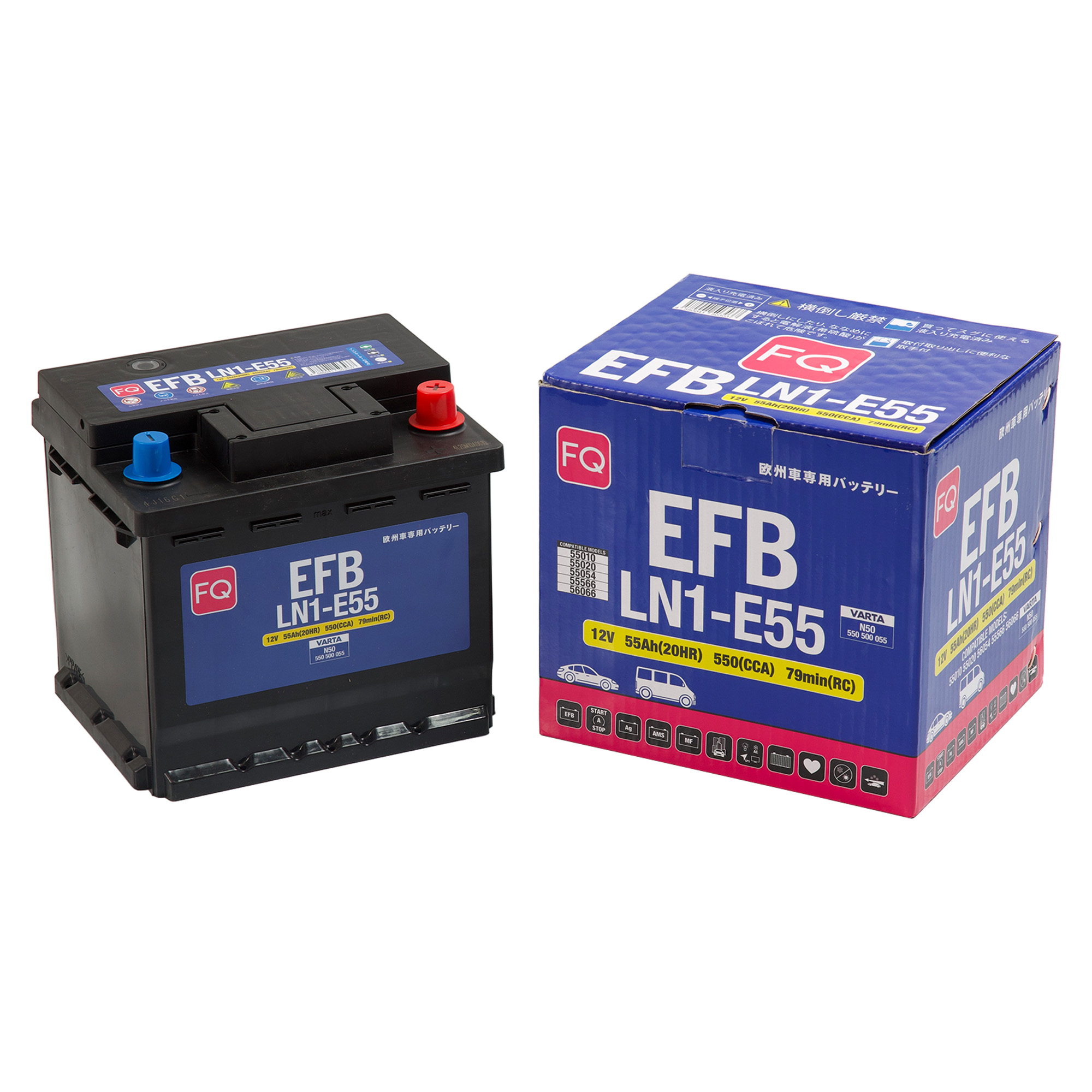 Аккумулятор FQ DIN EURO EFB LN1-E55 55Ah