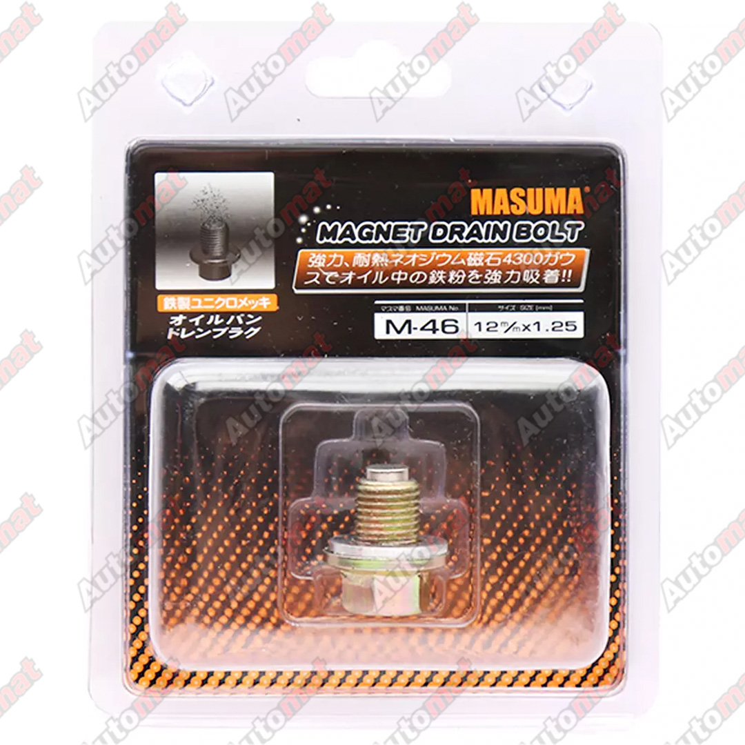 Болт маслосливной с магнитом MASUMA (с шайбой) NISSAN 12*1.25mm Арт. M-46)