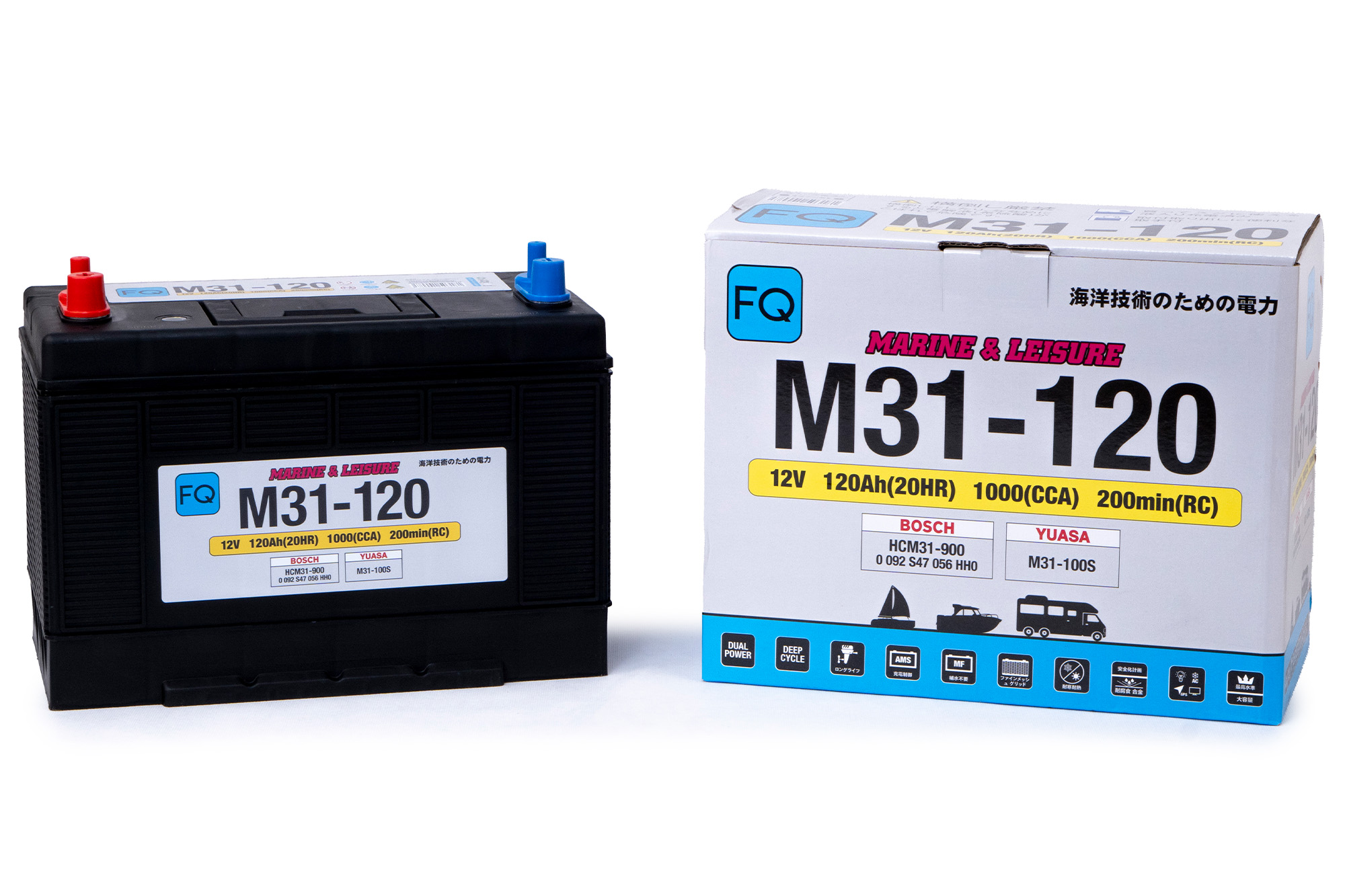 Аккумулятор FQ MARINE & LEISURE M31-120 120Ah 1000A