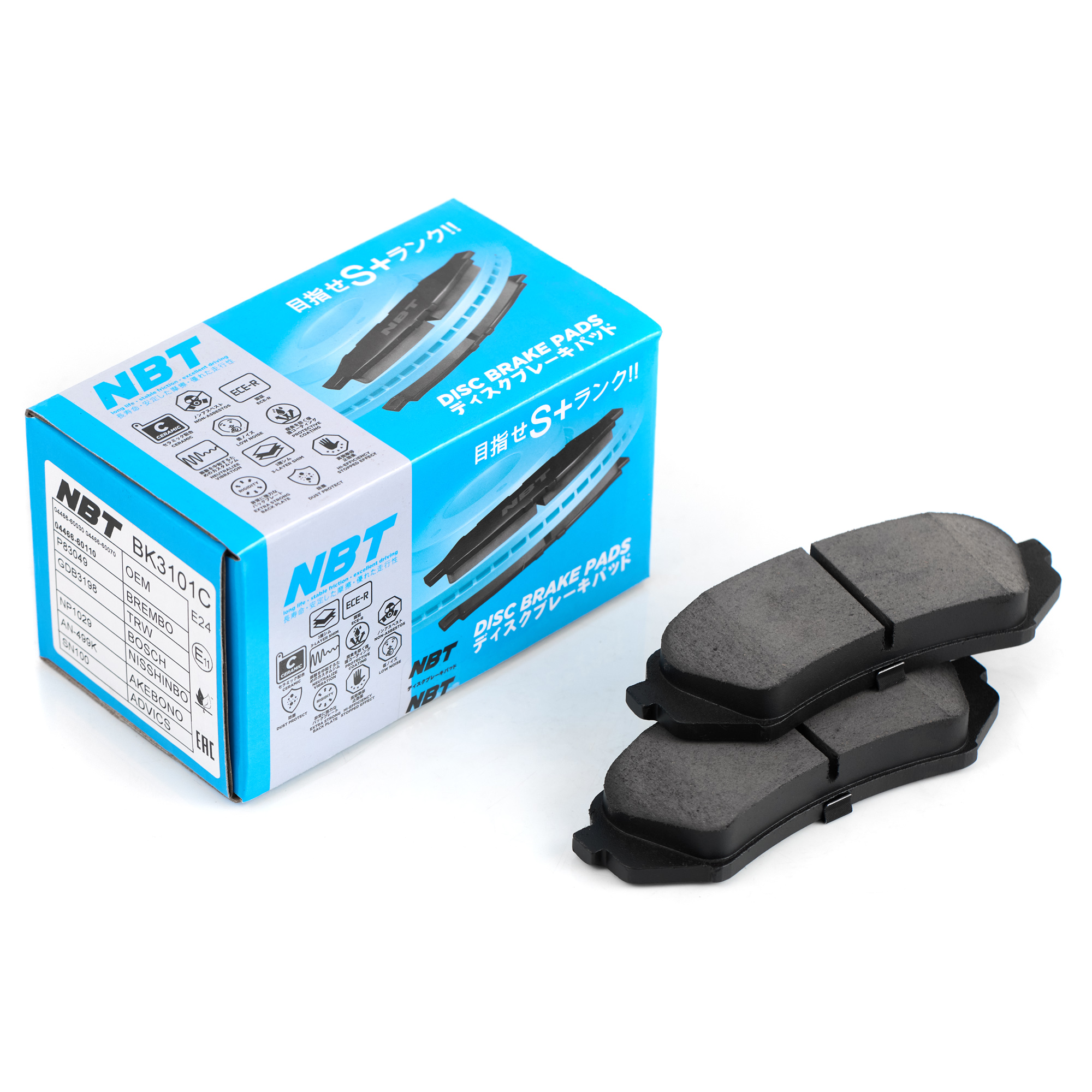 Колодки тормозные дисковые NBT BK3101C / SN100 / AN-499K / NP1029 / SP1380 / 2353902 / GDB3198 / P83049 / AV250 / GP02179 / D2179H