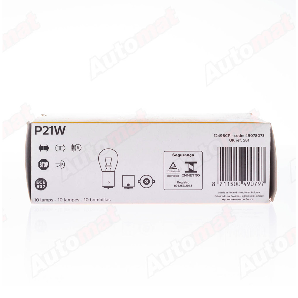 Лампа Philips 12V P21W BA15s 12498CP