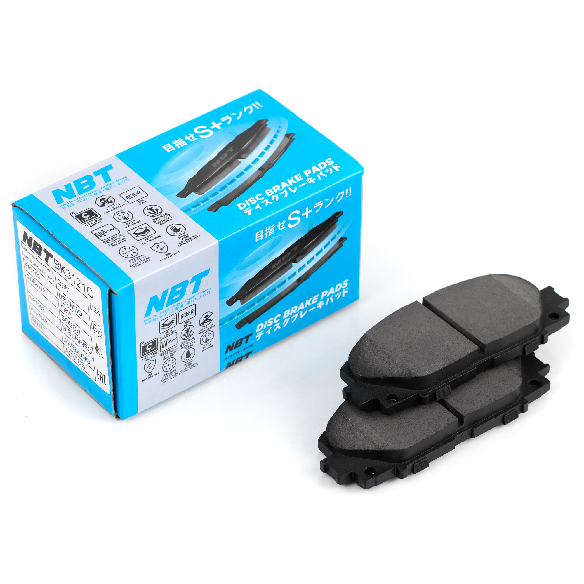 Колодки тормозные дисковые NBT BK3121C / SN147 / AN-764K / NP1053 / SP1377A / 2445101 / GDB4173 / P83106 / AV297 / GP02315 / D2315